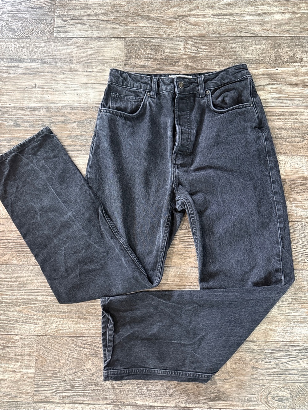 🌟REFORMATION 🌟Black Washed Denim Cynthia High Rise Straight Jeans 29